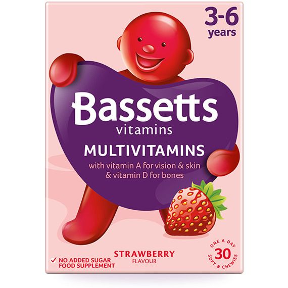 Bassetts Strawberry Flavour Multivitamins - 3-6 Years - 30 Pack