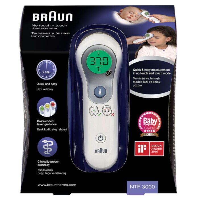 Braun NTF3000 No Touch + Touch Digital Forehead Thermometer