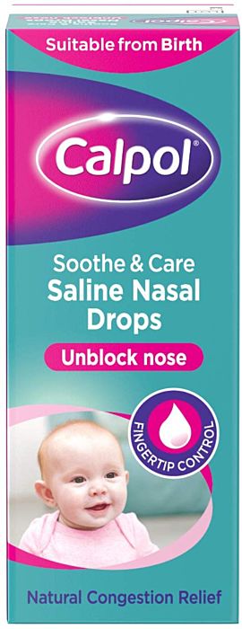 Calpol Soothe & Care Saline Nasal Drops - Suitable from Birth - 10ml